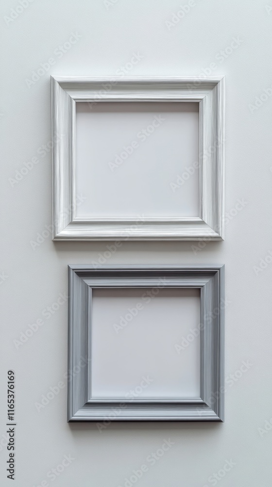 Obraz premium Elegant Double Gray and White Picture Frames for Wall Decor