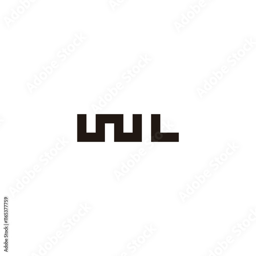 Letter w L square geometric symbol simple logo vector