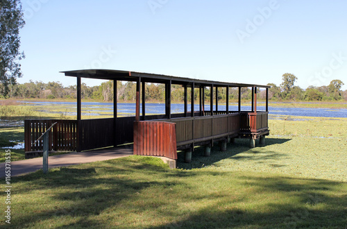 Viewing platform at Murray Lagoon in Rockhampton, Queensland, Australia photo