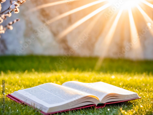 Open Book in Sunny Grass