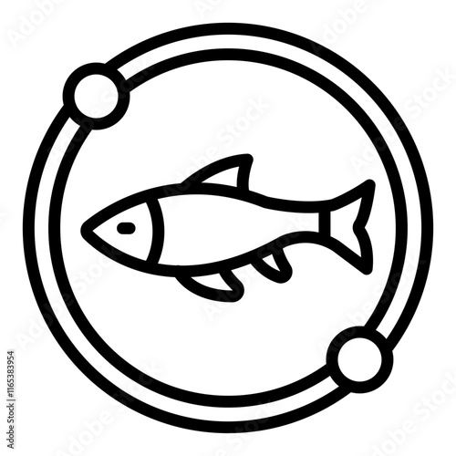 Aquaculture Vector Line Icon Design