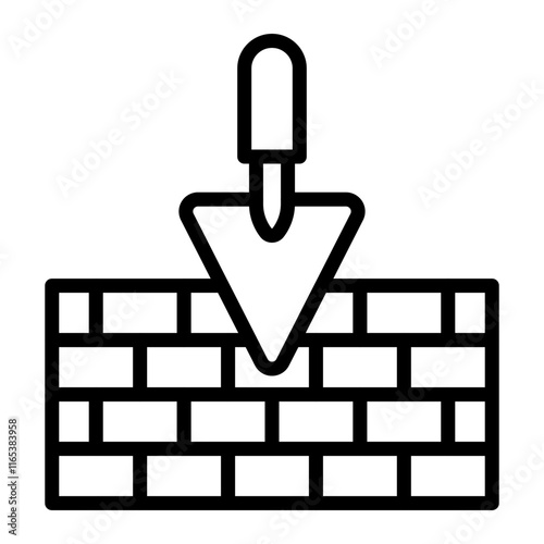 Masonry Vector Line Icon Design