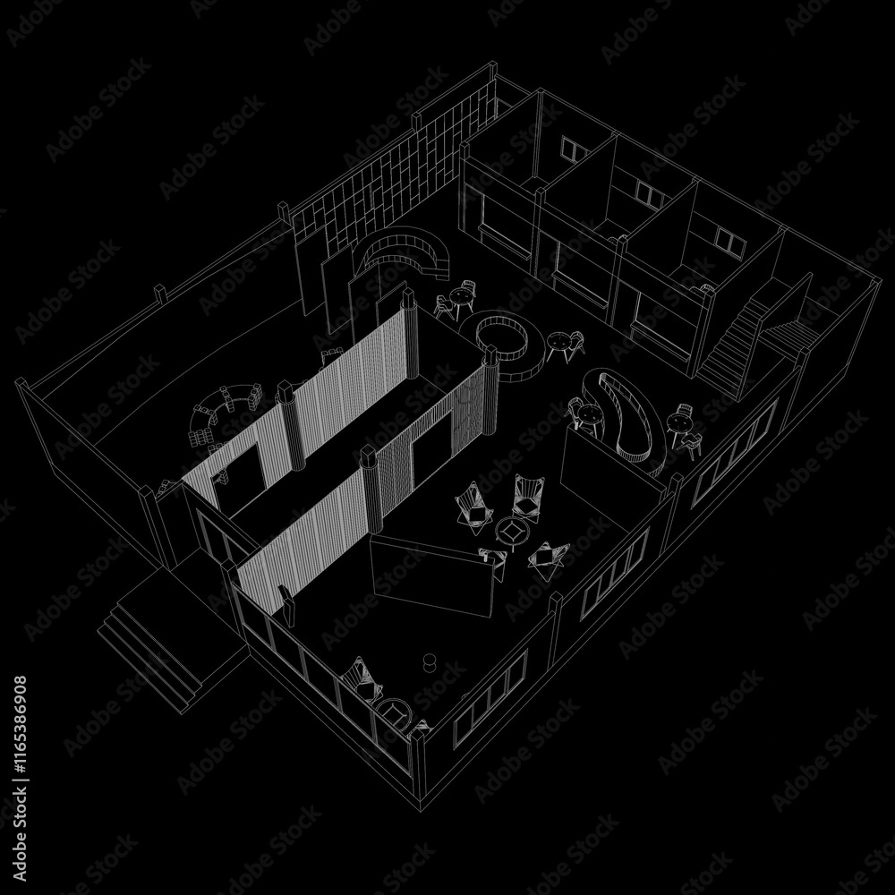 Fototapeta premium 3D illustration of interior project 