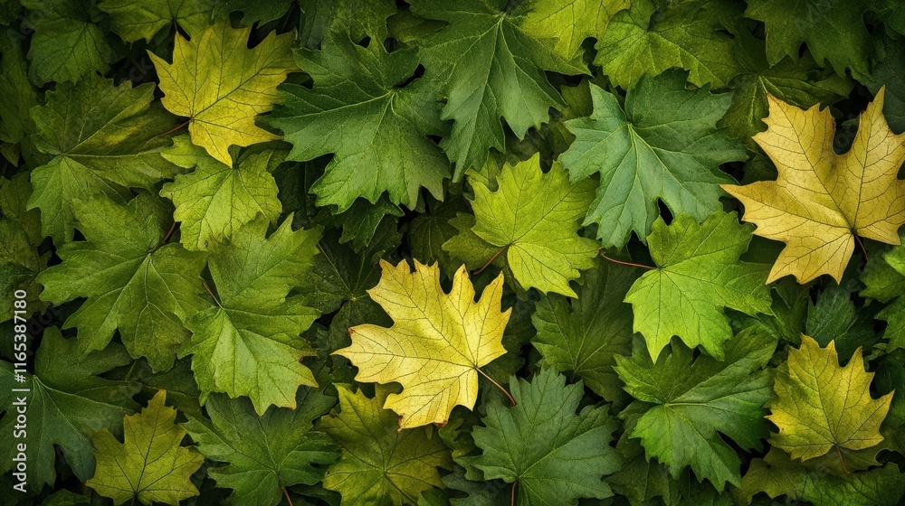 Vibrant Green Leaves with Touches of Yellow for Nature Lovers and Decor Vibrant Green Leaves with Touches of Yellow for Nature Lovers and Decor