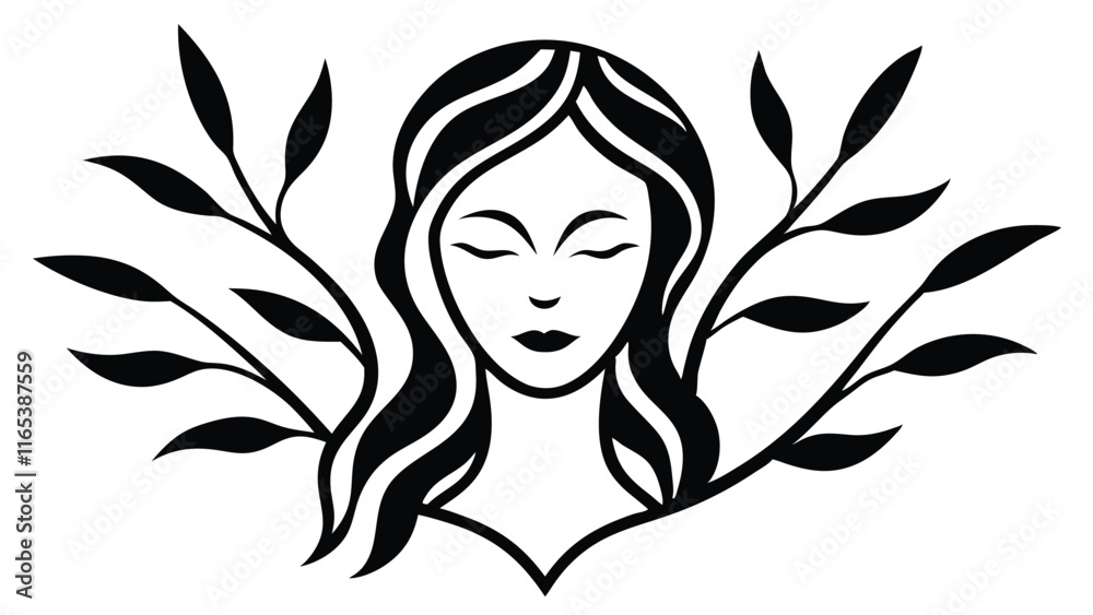 Face Intertwined with Leaves and Vines Face Intertwined with Leaves and Vines