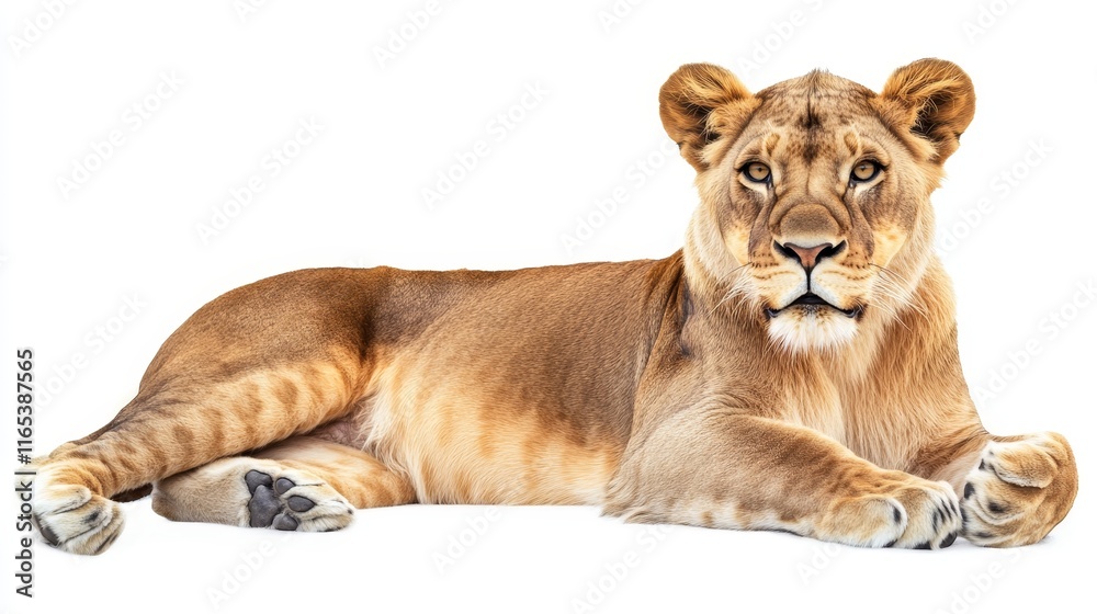 Fototapeta premium female lion. female lion on white background. animal