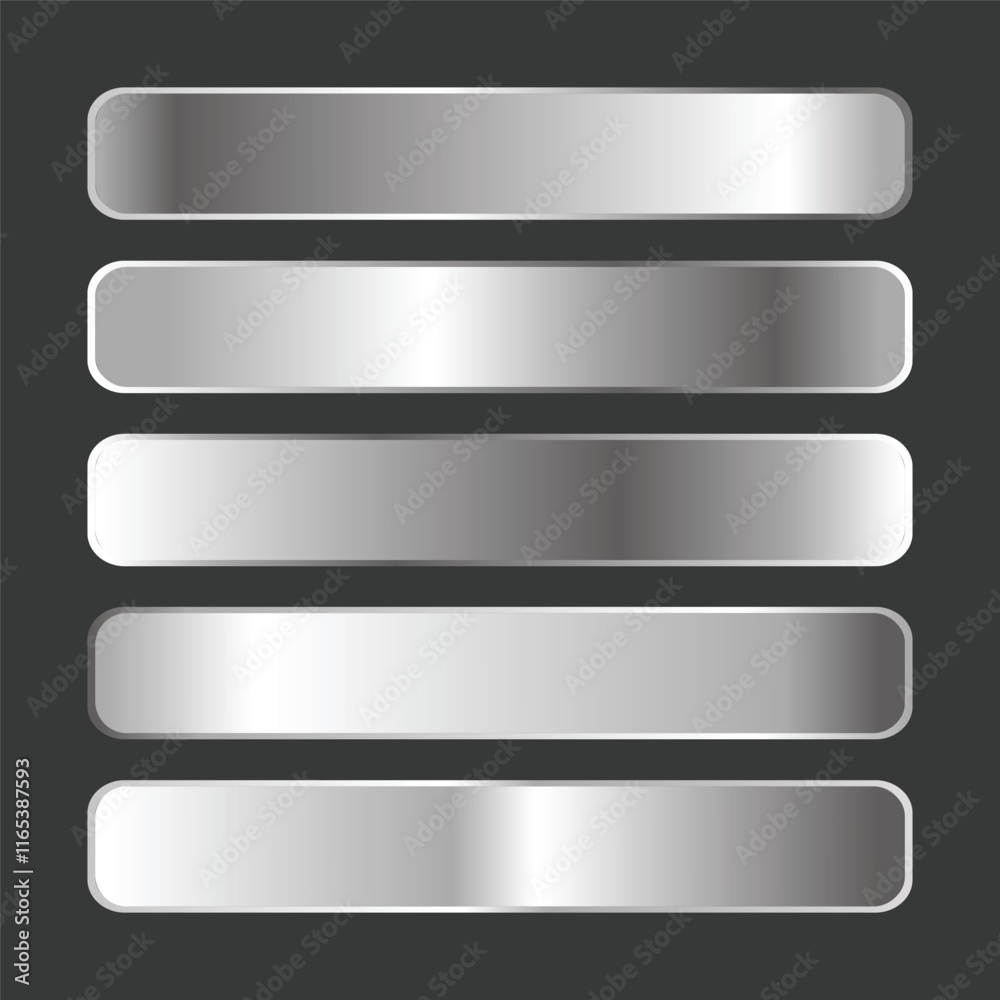Silver Gradient set vector illustration Silver Gradient set vector illustration