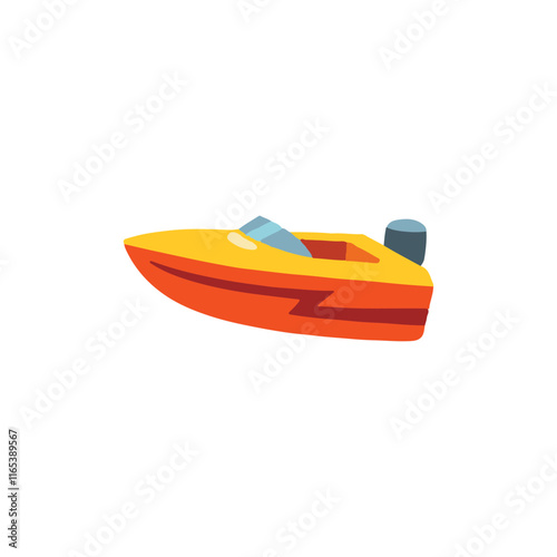 Speed boat on white background