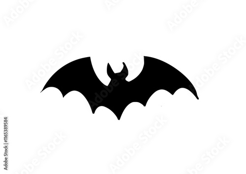 Halloween bat vector logo icon on transparent background.