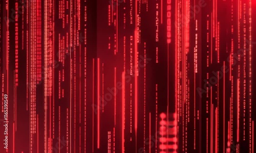 A red background with many lines and numbers