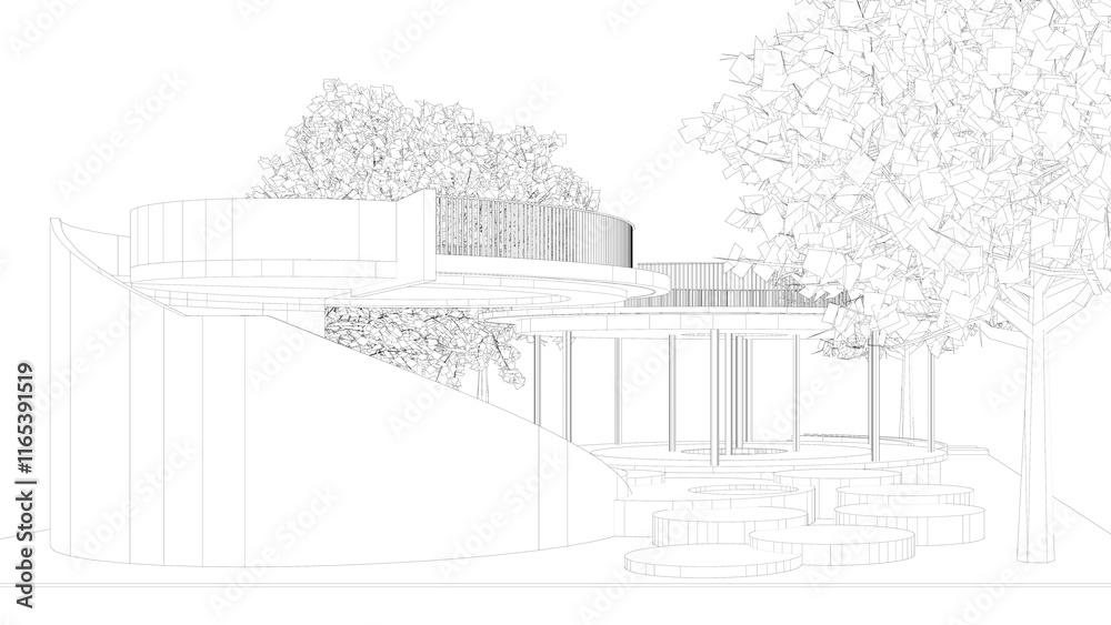 Fototapeta premium 3D illustration of interior project 