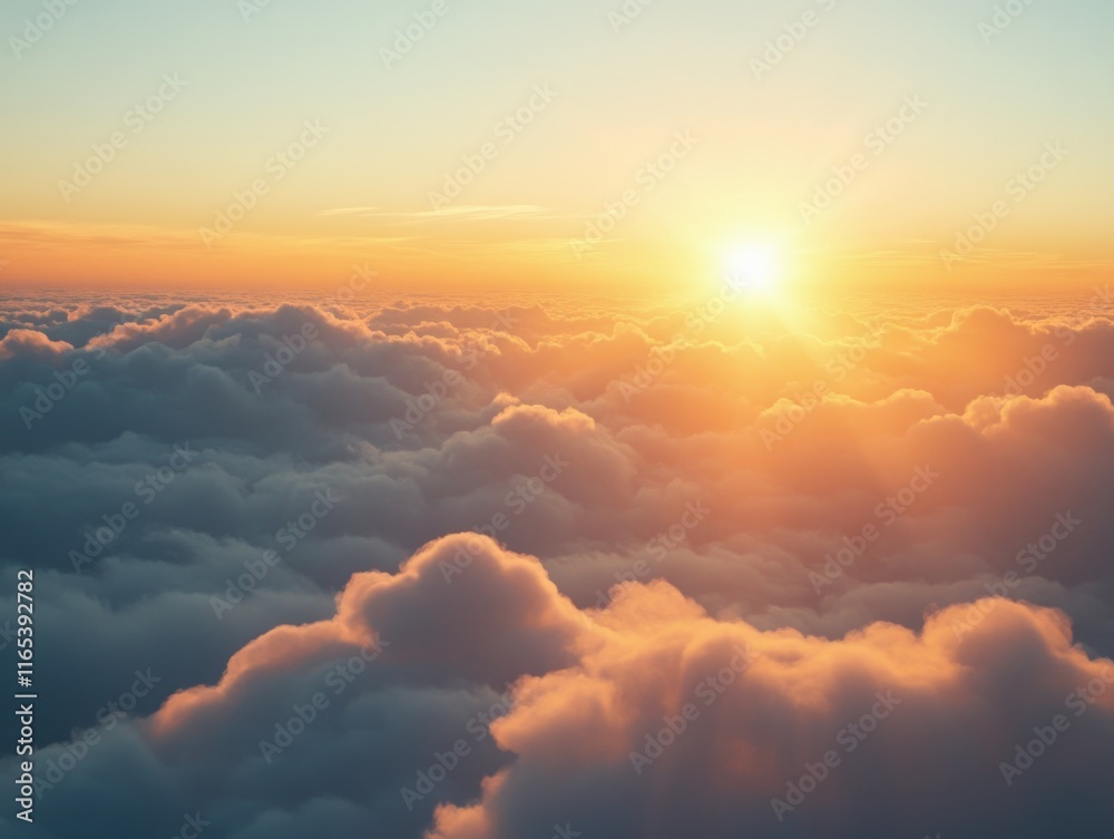 Sunset over clouds Sunset over clouds