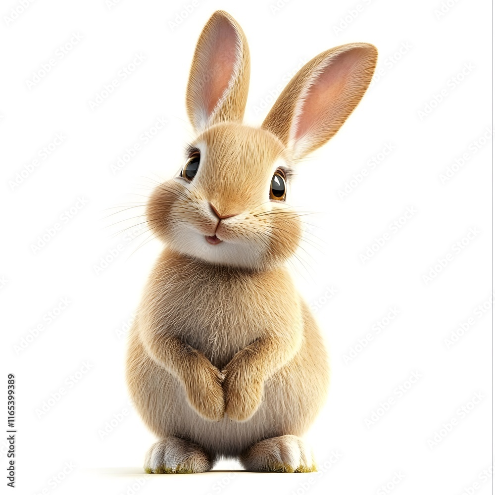 Obraz premium Charming rabbits with fluffy fur, cheerful expressions, and lifelike details, highlighting their adorable poses and natural beauty