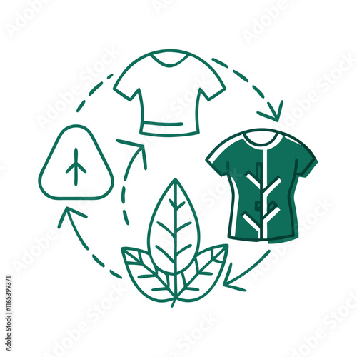 Eco-friendly clothing recycling concept illustration, recycled textiles