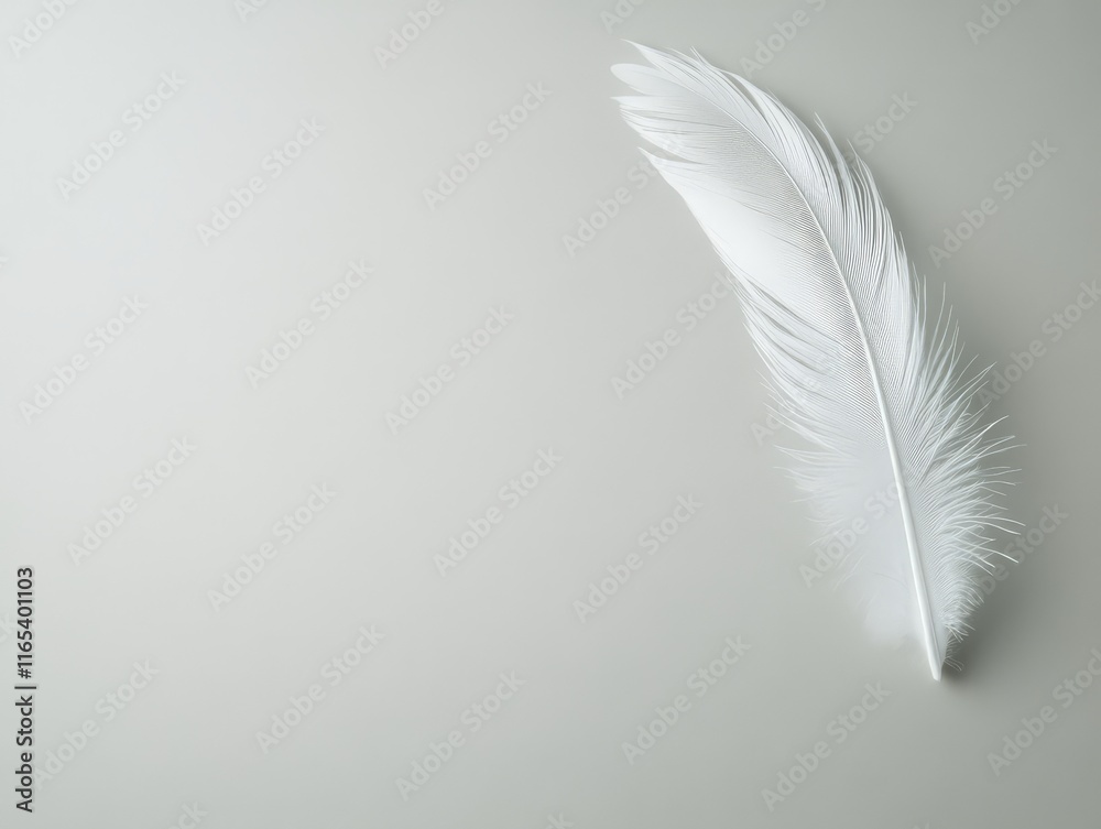 A delicate white feather rests on a soft, neutral background, symbolizing lightness and purity. A delicate white feather rests on a soft, neutral background, symbolizing lightness and purity.