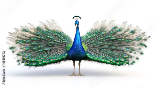 peacock. peacock on white background. animal