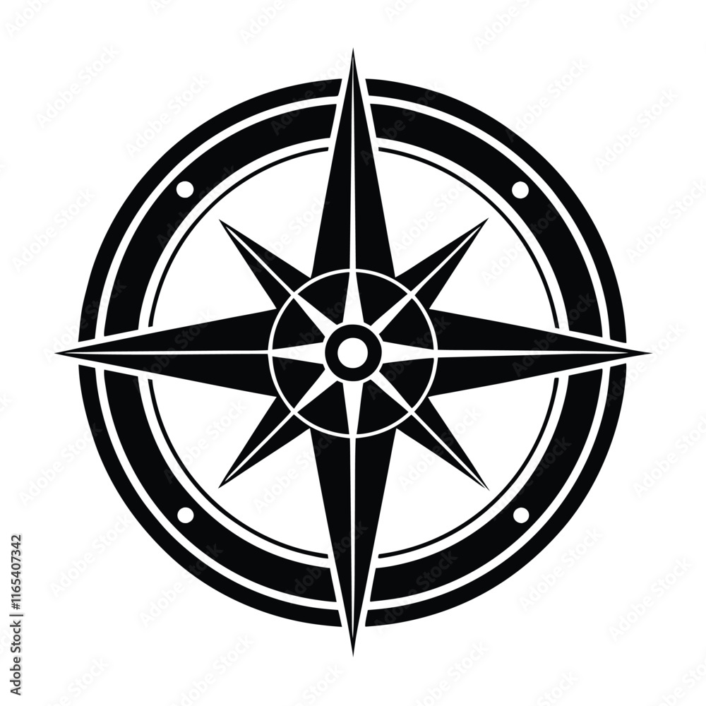 Black Silhouette Compass Icon Perfect for Navigation, Travel, Adventure, Map, Exploration, and Outdoor-Themed Designs and Branding Black Silhouette Compass Icon Perfect for Navigation, Travel, Adventure, Map, Exploration, and Outdoor-Themed Designs and Branding