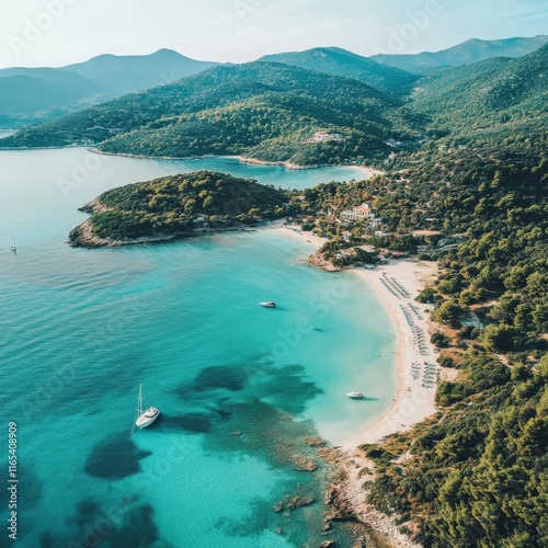 Paradise bay from the sky photo