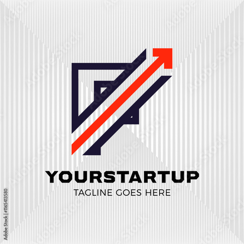 Arrow blended with initial letter F logo. modern tech logo business
