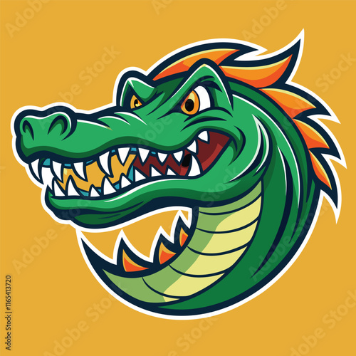 Wallpaper Mural Fierce Green Crocodile Dragon Mascot Logo Torontodigital.ca