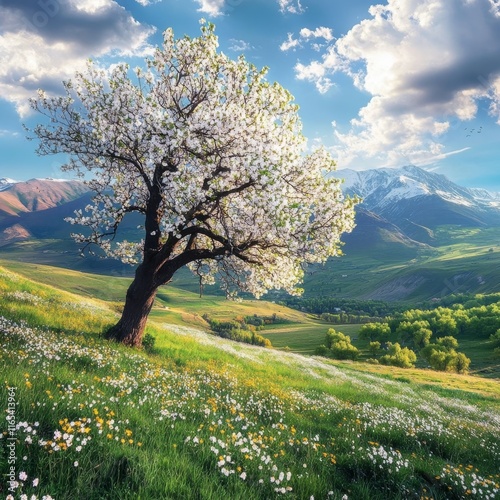 Wallpaper Mural Ã‡iÃ§ek aÃ§an aÄŸaÃ§larla bezenmiÅŸ Ermeni manzarasÄ± Torontodigital.ca