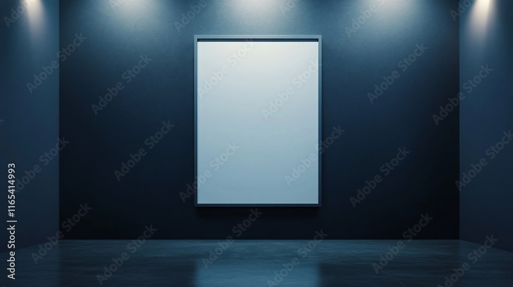 A minimalist gallery space with a blank canvas awaiting artwork. A minimalist gallery space with a blank canvas awaiting artwork.