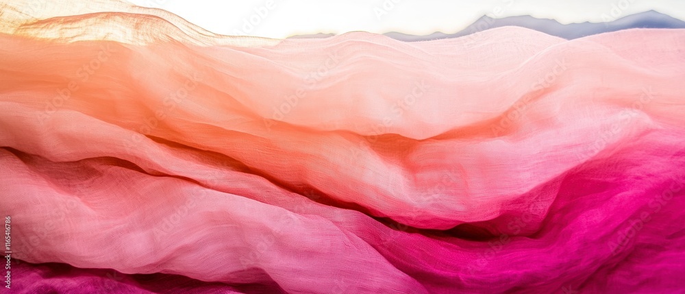 Fototapeta premium Soft Pink Gradient Fabric Texture Draped Pastel Ombre Textile Background