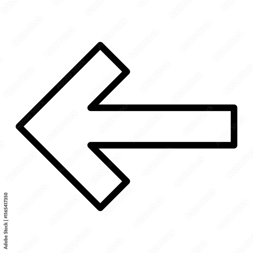 Arrow Back Vector Line Icon Design Arrow Back Vector Line Icon Design
