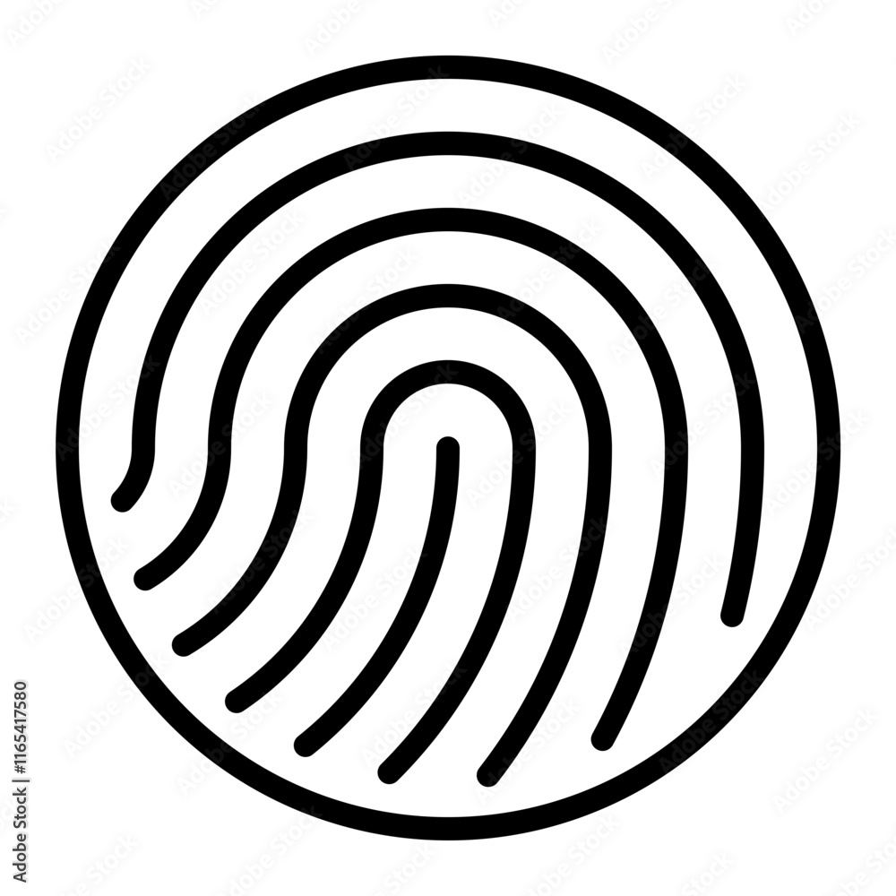 Fingerprint Vector Line Icon Design Fingerprint Vector Line Icon Design