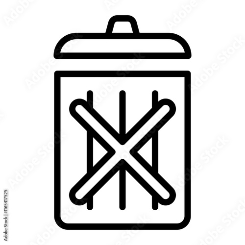 Delete Forever Vector Line Icon Design