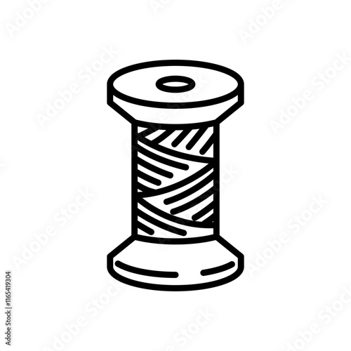 sewing thread icon vector, line style icon