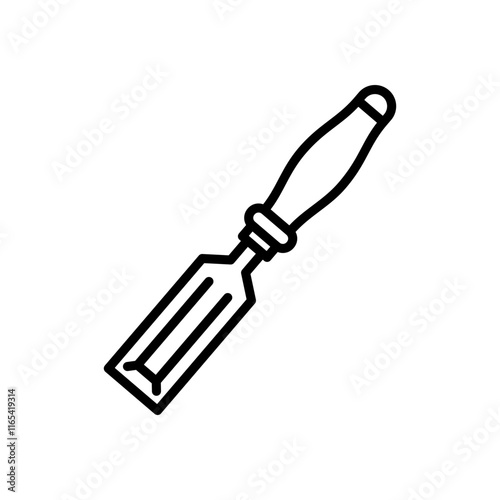 chisel tool icon vector, line style icon