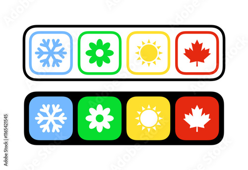 Four seasons icons. Four seasons scale