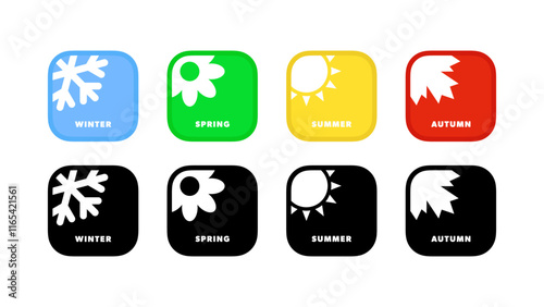 Conceptual icons of the four seasons