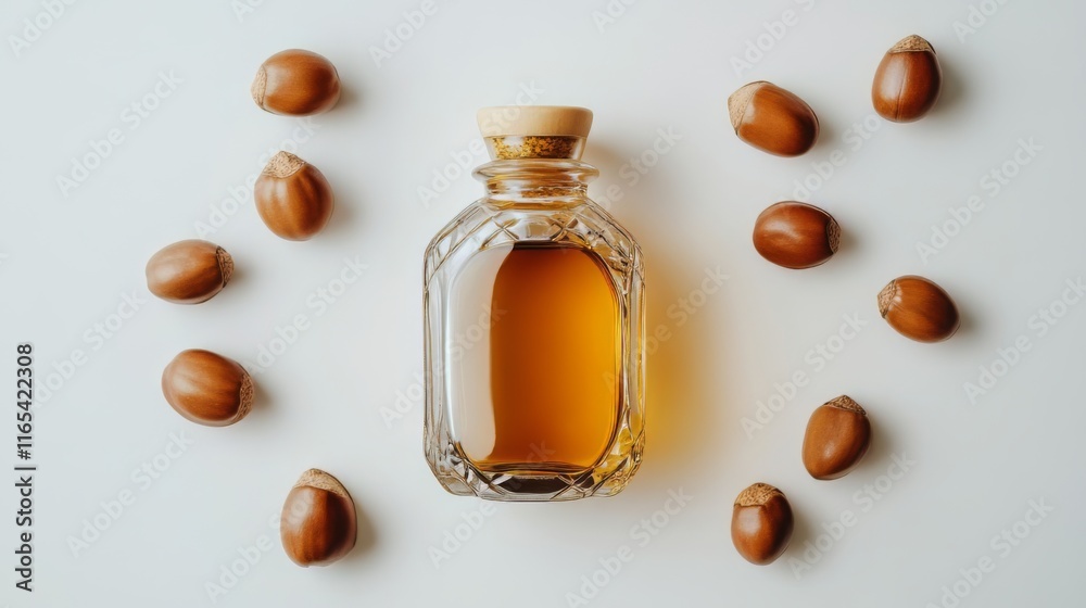 Aromatic Nuts and Exquisite Oil Bottle: Visual Feast of Natural Goodness Aromatic Nuts and Exquisite Oil Bottle: Visual Feast of Natural Goodness