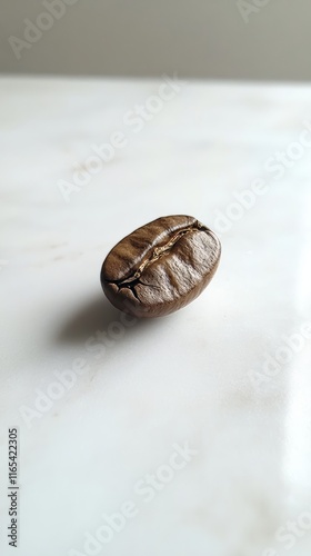 Single Coffee Bean, Close-up View of a Roasted Coffee Bean