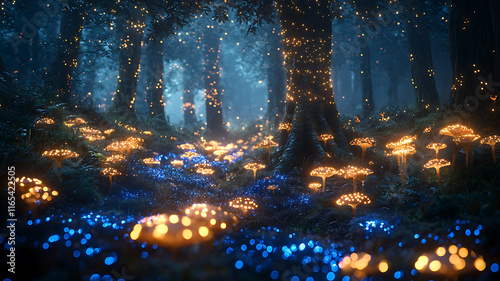 Magical Forest Illuminated by Thousands of Fireflies