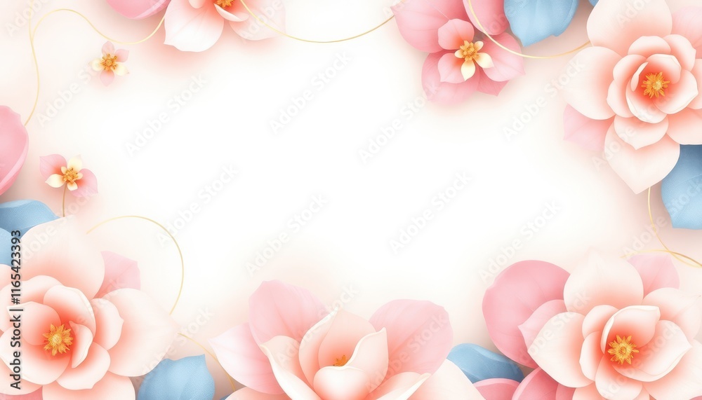 pink and blue flowers are arranged in a circle on a white background, pink and blue flowers are arranged in a circle on a white background,