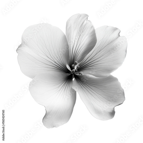 Bladder Ketmia wild flower in black and white color on transparent background photo