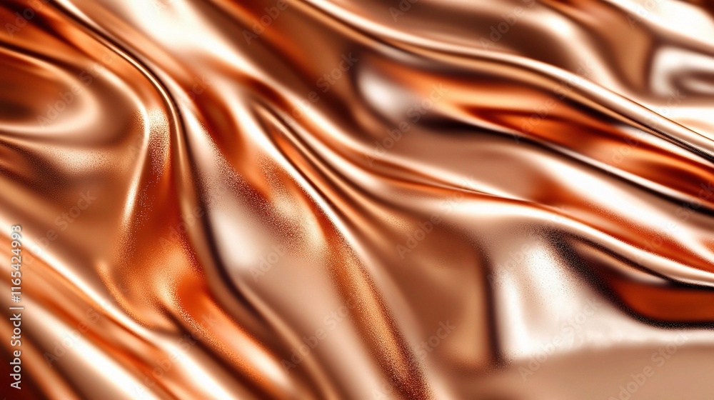 Fototapeta premium Shiny Brushed Copper Metallic Sheet with Reflective Effects