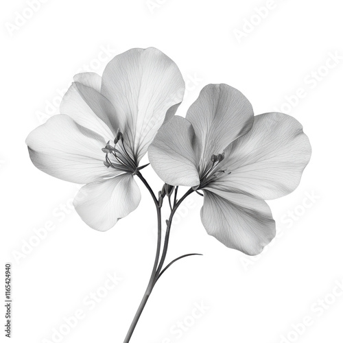 Bladder Senna wild flower in black and white color on transparent background photo