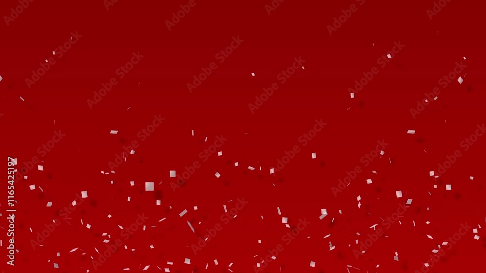 Silver Confetti paper explosion, Confetti paper explosion animation, confetti celebration, party, celebration and event, red background.