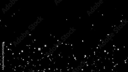 Silver Confetti paper explosion, Confetti paper explosion animation, confetti celebration, party, celebration and event, black background.