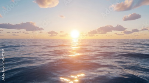 Sun Moving Over an Ocean Horizon - Generative AI