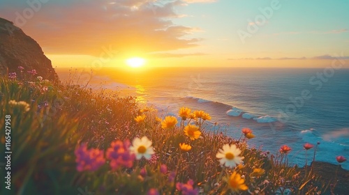 Coastal Cliff Light Dance - Generative AI