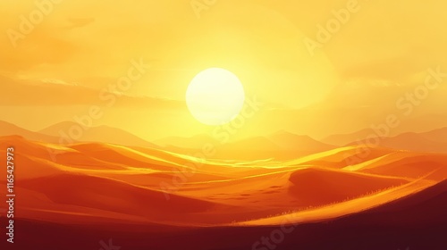 Journey of the sun Across Desert - Generative AI