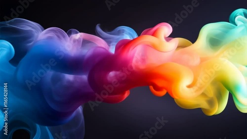 Vibrant abstract smoke in colorful hues creates dynamic and artistic background, showcasing fluid movement and texture that evokes creativity and energy.
