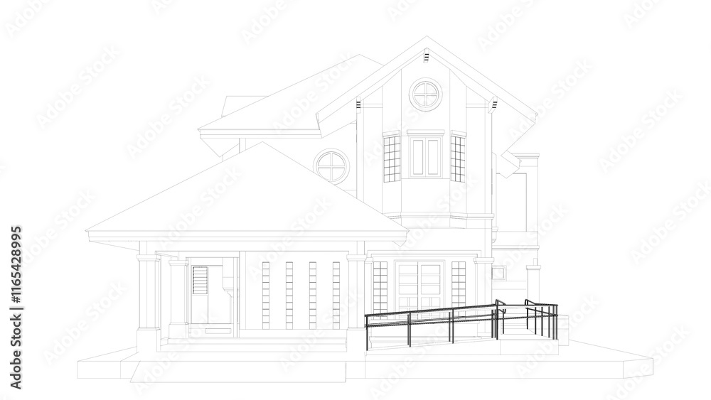 3D illustration of residential project 3D illustration of residential project