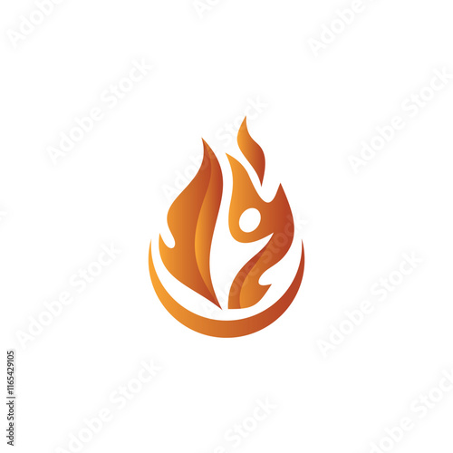Man and fire sport logo