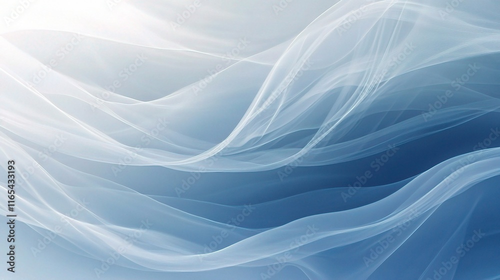 Fototapeta premium Soft Abstract Waves on a Minimal White Background